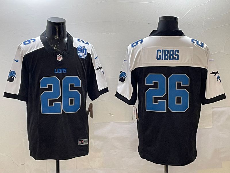 Men Detroit Lions #26 Gibbs Black Thanksgiving three generations 2025 Nike Limited NFL Jersey style 2->philadelphia eagles->NFL Jersey
